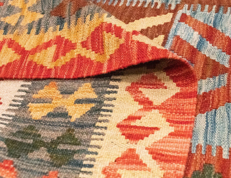 Kelim-tæppe - orientalsk - 205 x 150 cm - orange