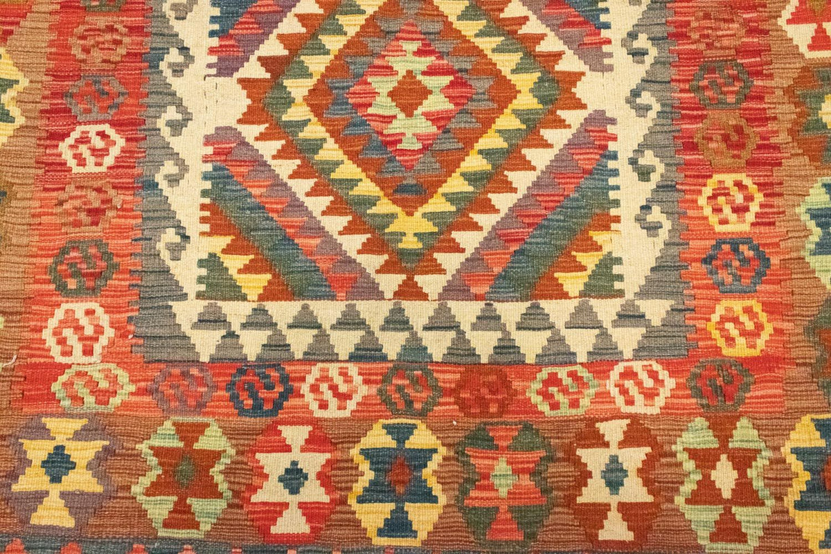 Kelim-tæppe - orientalsk - 203 x 148 cm - orange