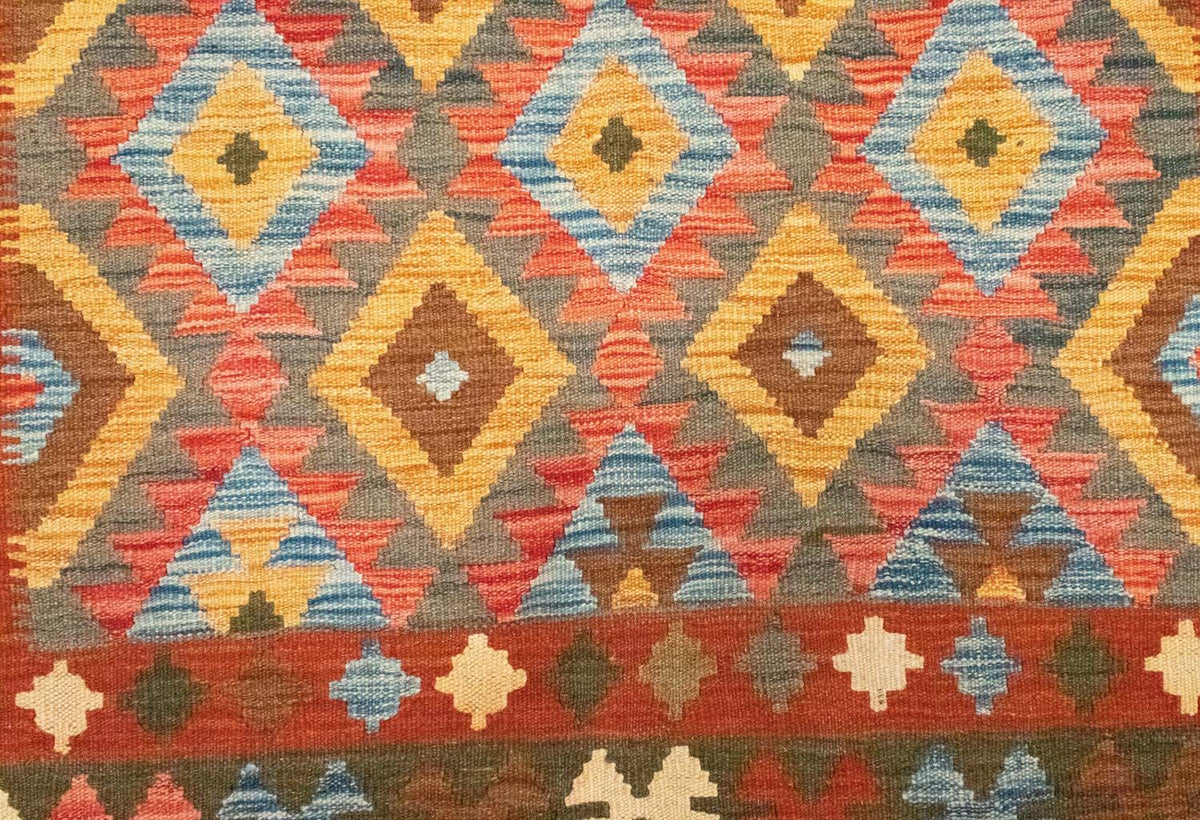 Kelim-tæppe - orientalsk - 217 x 160 cm - orange