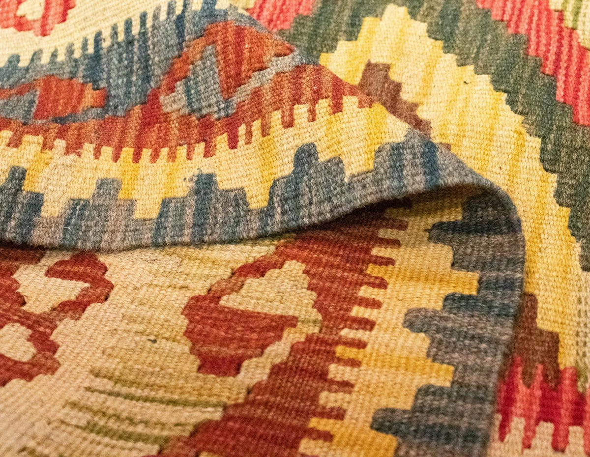 Kelim-tæppe - orientalsk - 207 x 139 cm - flerfarvet