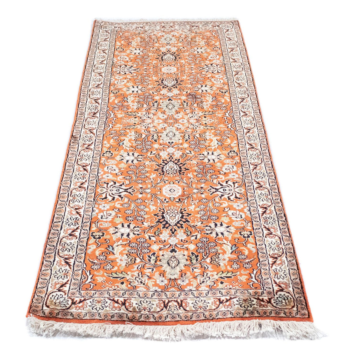 Løber Silketæppe - Kashmir Silk - 177 x 61 cm - orange