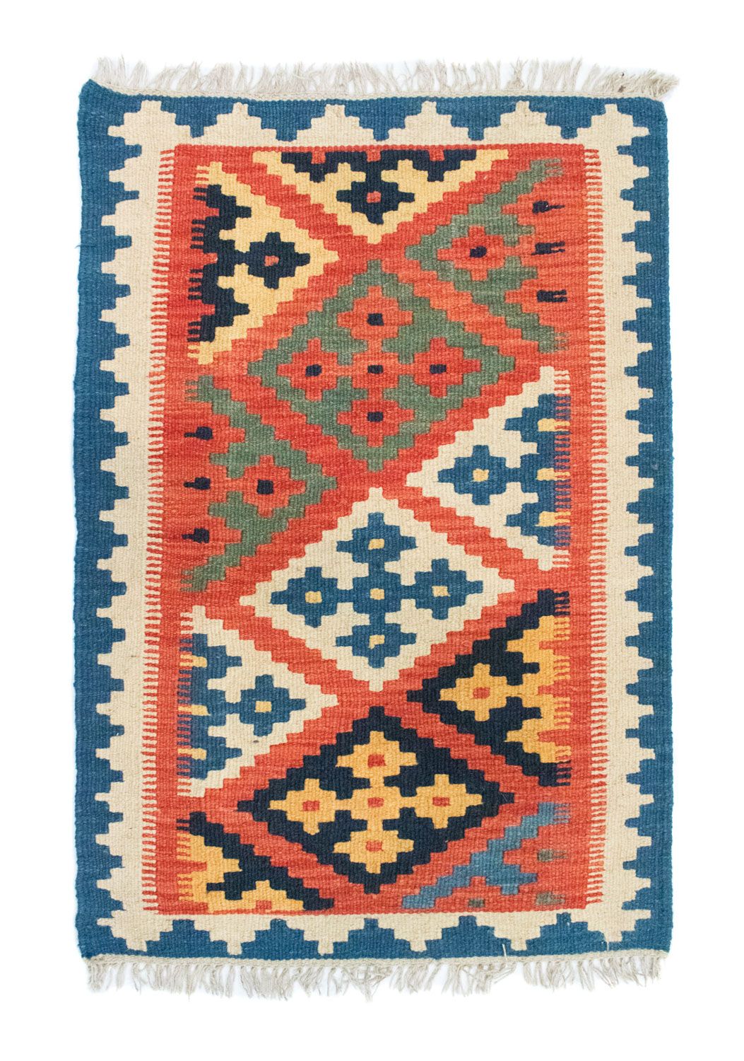 Kelim-tæppe - orientalsk - 95 x 64 cm - orange
