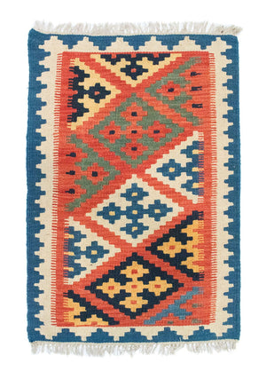 Kelim-tæppe - orientalsk - 95 x 64 cm - orange