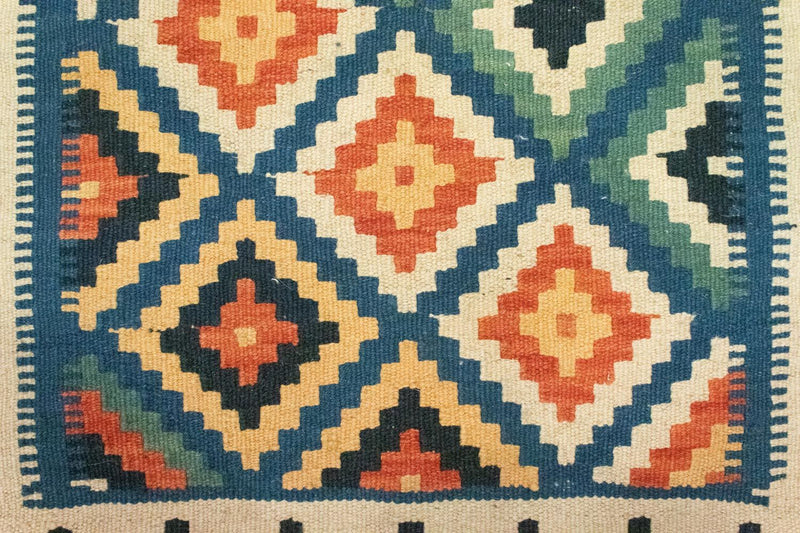 Kelim-tæppe - orientalsk - 90 x 60 cm - blå