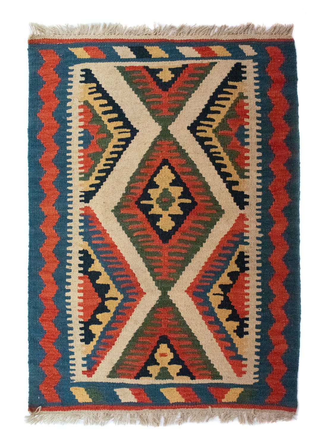 Kelim-tæppe - orientalsk - 90 x 64 cm - beige
