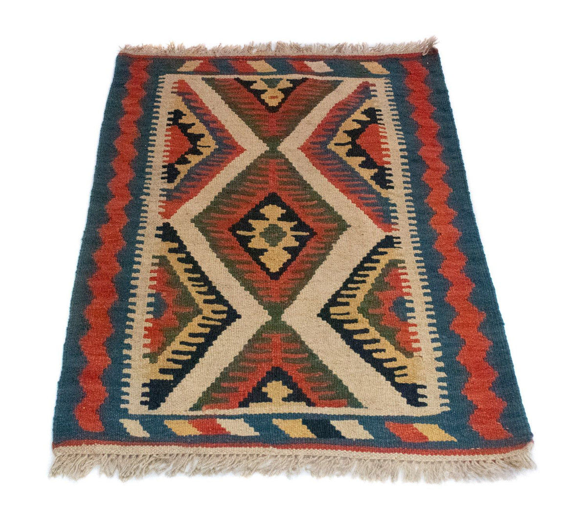 Kelim-tæppe - orientalsk - 90 x 64 cm - beige