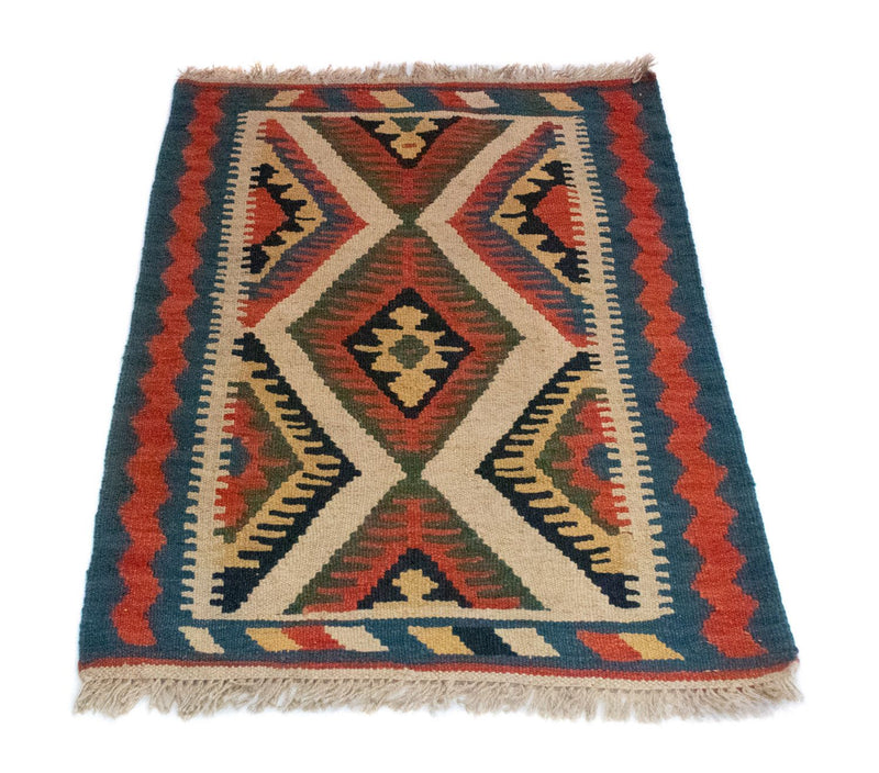 Kelim-tæppe - orientalsk - 90 x 64 cm - beige