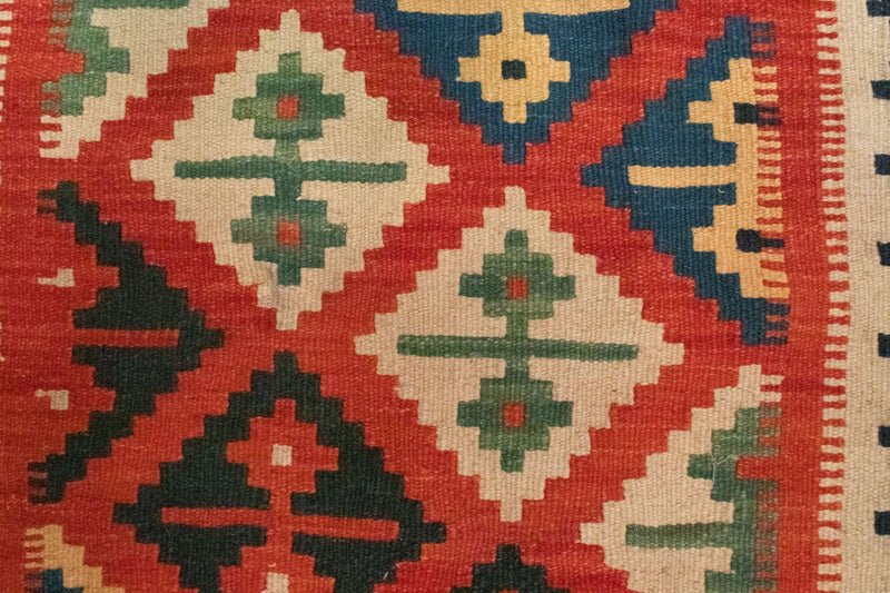 Kelim-tæppe - orientalsk - 92 x 62 cm - flerfarvet