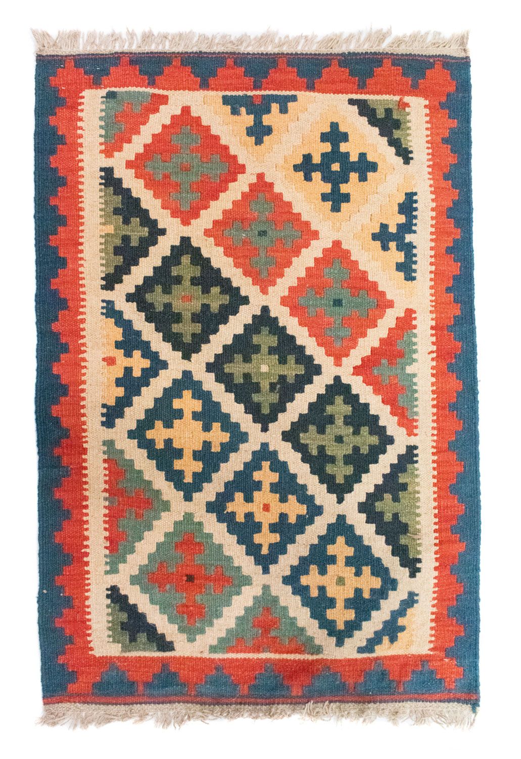 Kelim-tæppe - orientalsk - 90 x 63 cm - orange