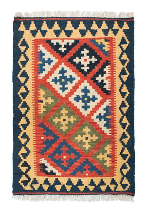 Kelim-tæppe - orientalsk - 90 x 62 cm - orange
