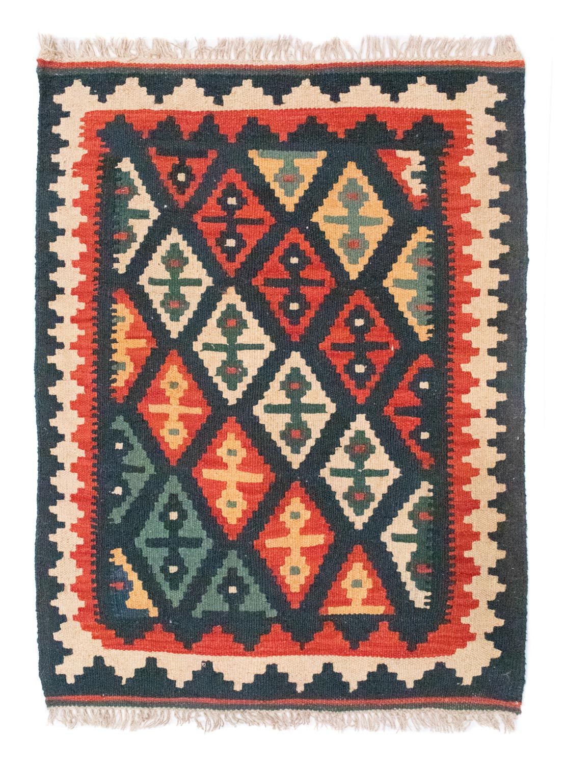Kelim-tæppe - orientalsk - 95 x 70 cm - flerfarvet
