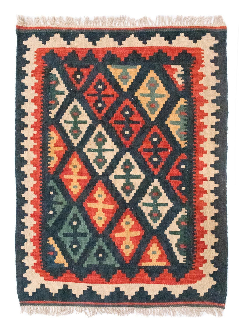 Kelim-tæppe - orientalsk - 95 x 70 cm - flerfarvet