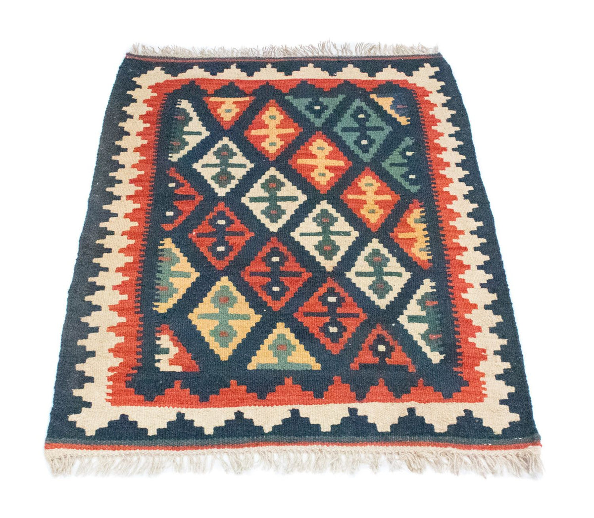 Kelim-tæppe - orientalsk - 95 x 70 cm - flerfarvet