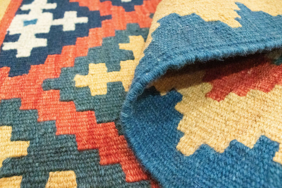 Kelim-tæppe - orientalsk - 90 x 64 cm - orange