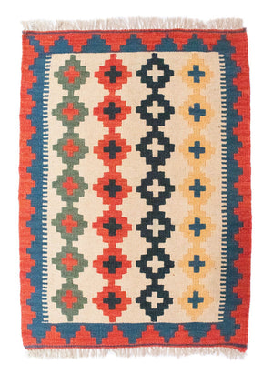 Kelim-tæppe - orientalsk - 86 x 62 cm - beige