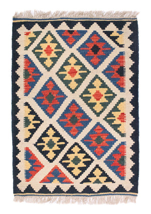 Kelim-tæppe - orientalsk - 88 x 63 cm - beige