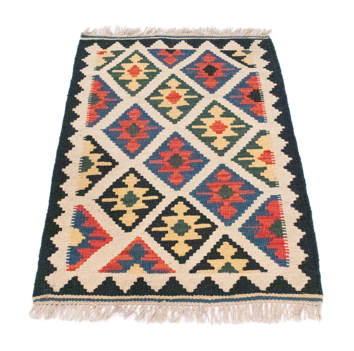 Kelim-tæppe - orientalsk - 88 x 63 cm - beige