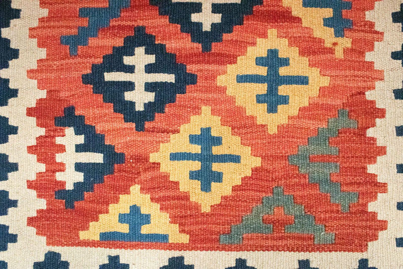 Kelim-tæppe - orientalsk - 98 x 64 cm - flerfarvet