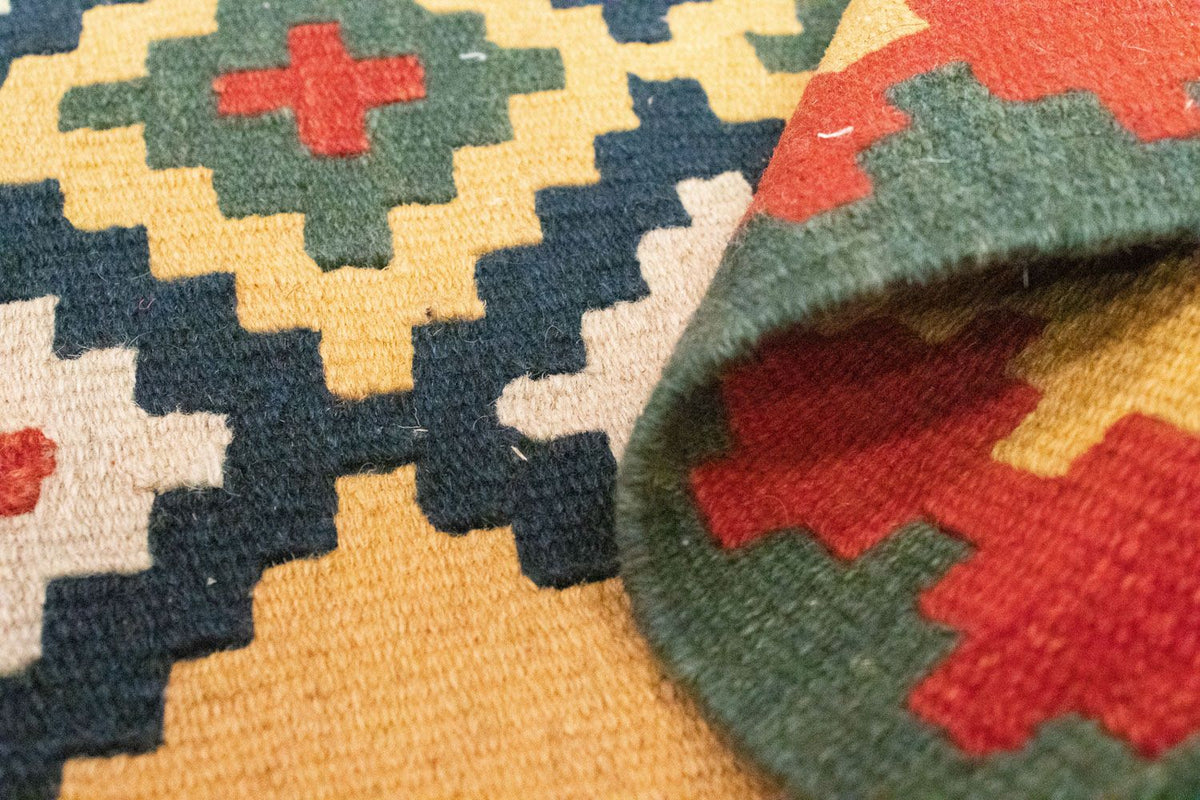 Kelim-tæppe - orientalsk - 83 x 62 cm - gul