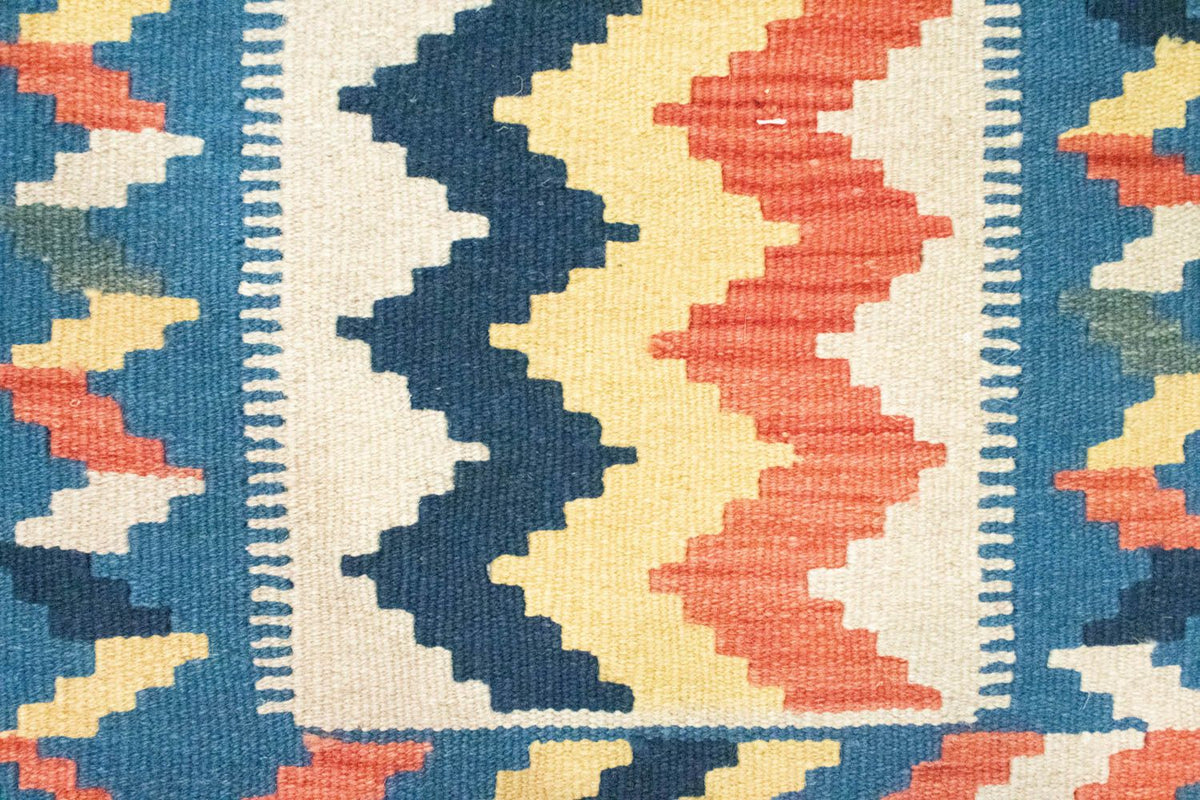 Kelim-tæppe - orientalsk - 91 x 61 cm - blå