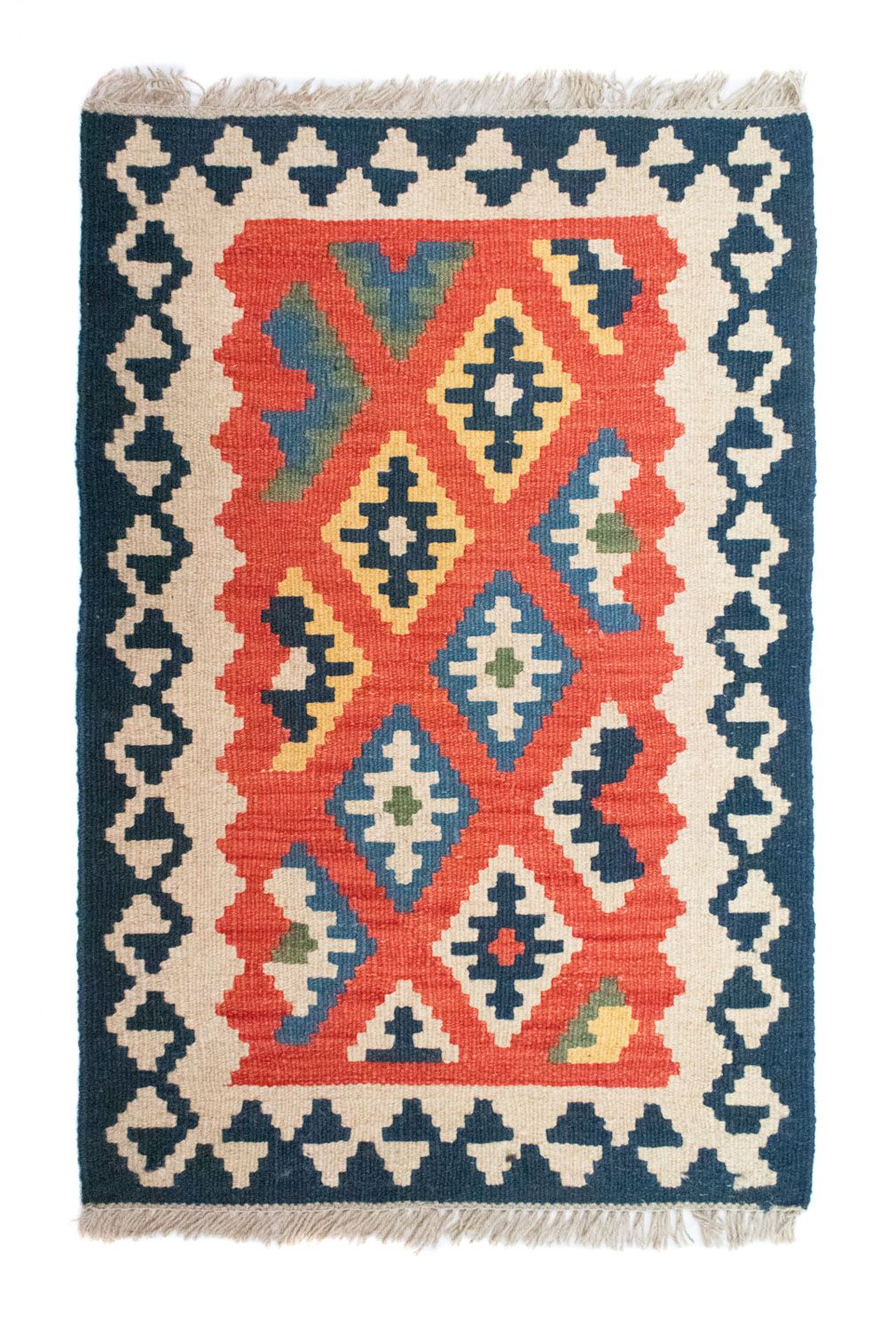 Kelim-tæppe - orientalsk - 91 x 61 cm - orange