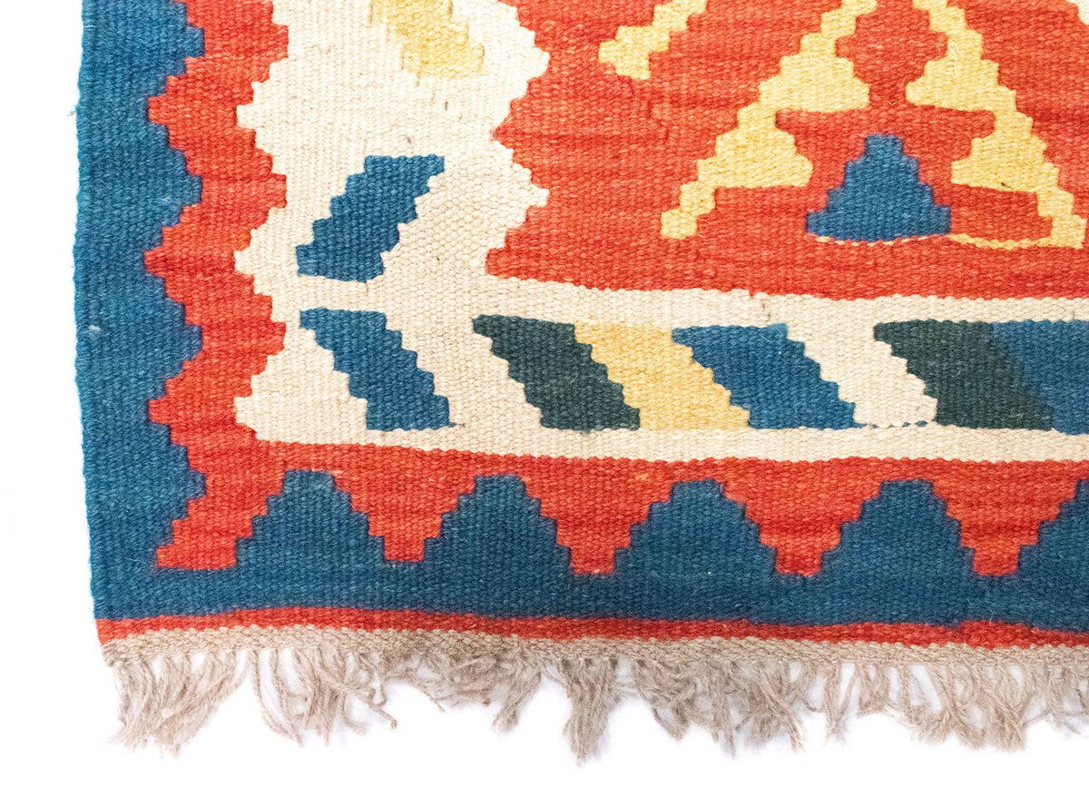 Kelim-tæppe - orientalsk - 95 x 64 cm - flerfarvet
