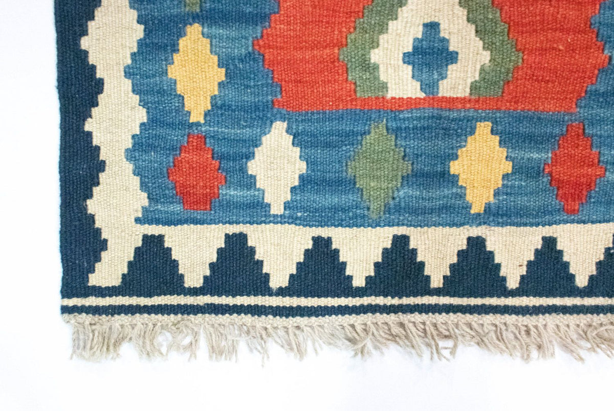 Kelim-tæppe - orientalsk - 96 x 63 cm - flerfarvet