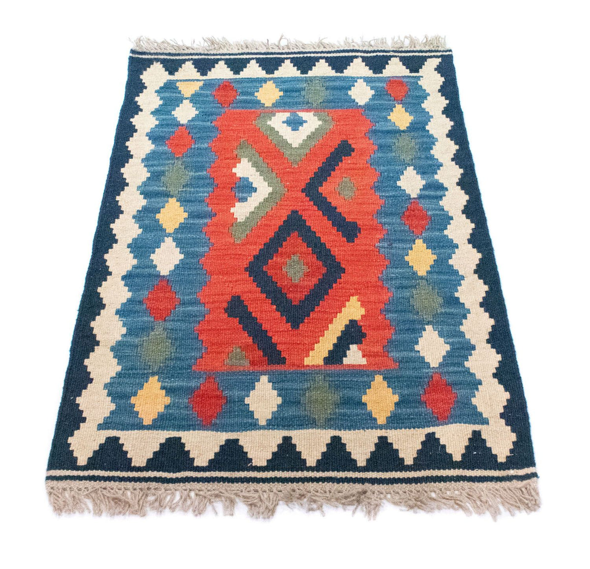 Kelim-tæppe - orientalsk - 96 x 63 cm - flerfarvet