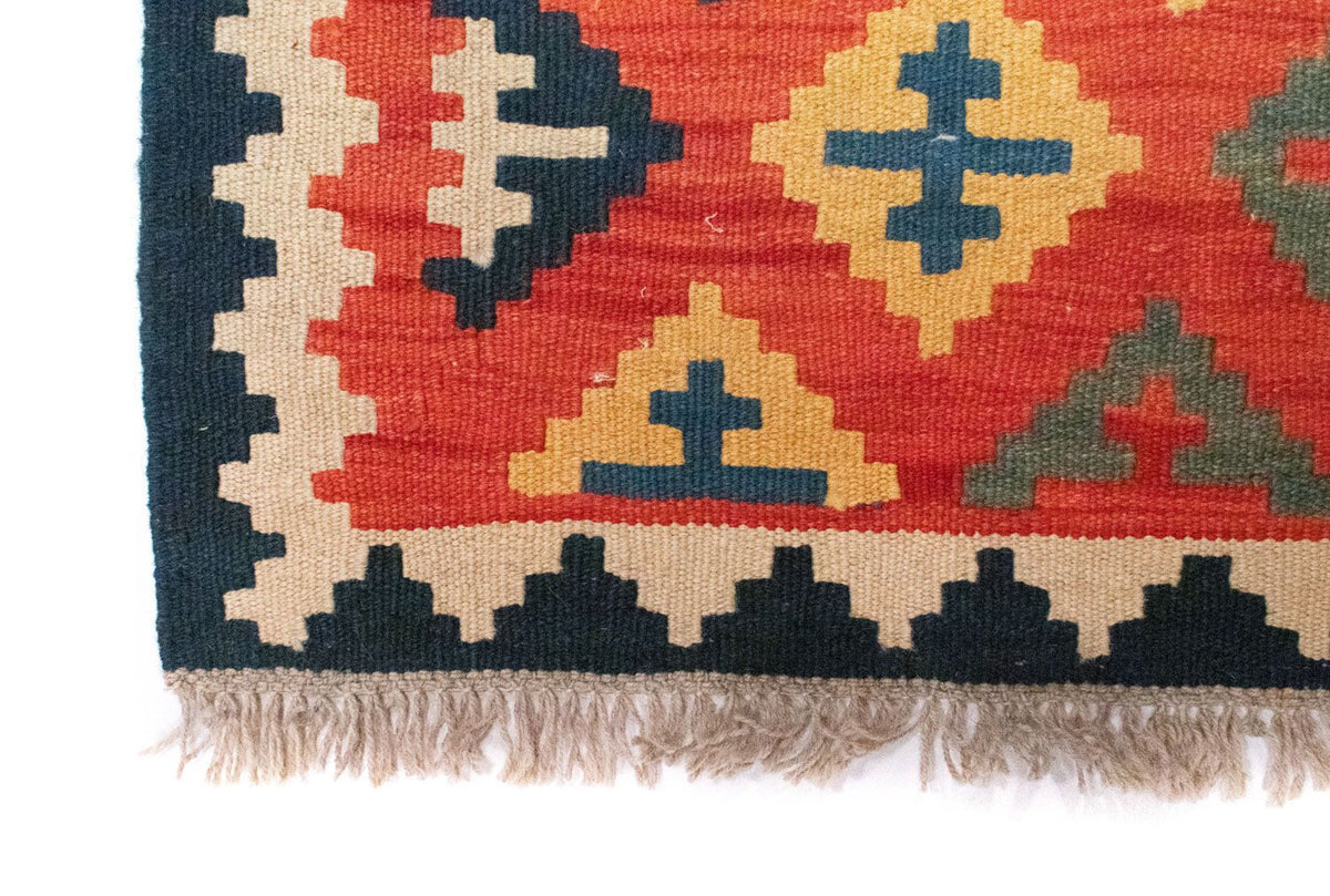 Kelim-tæppe - orientalsk - 93 x 62 cm - orange