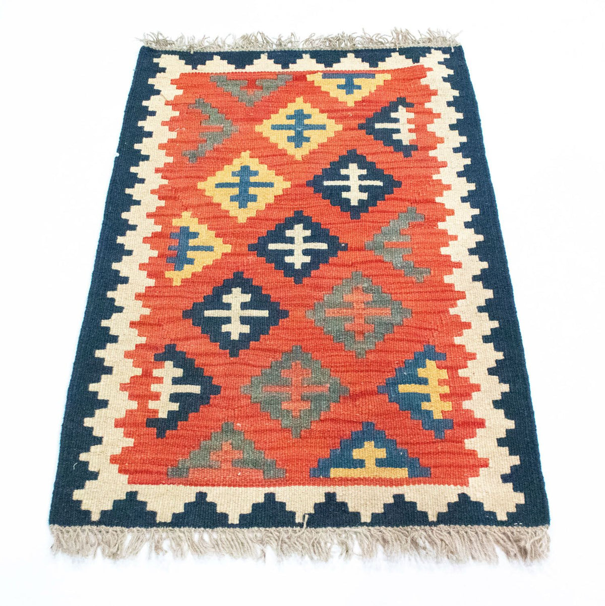 Kelim-tæppe - orientalsk - 93 x 62 cm - orange