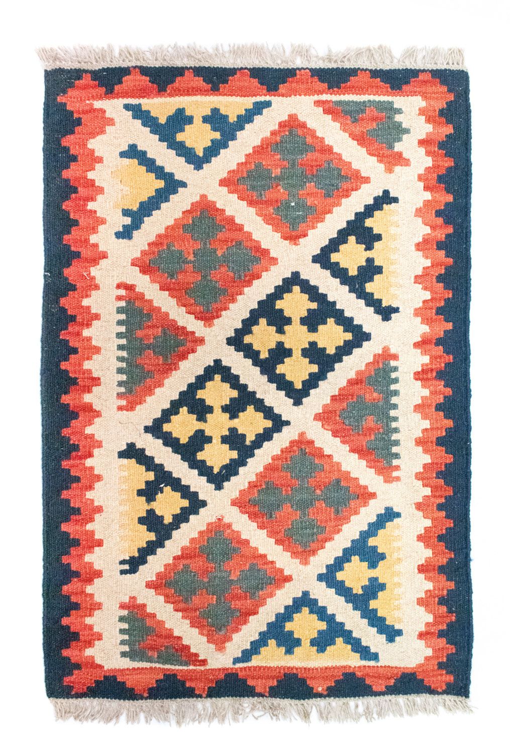 Kelim-tæppe - orientalsk - 95 x 65 cm - orange