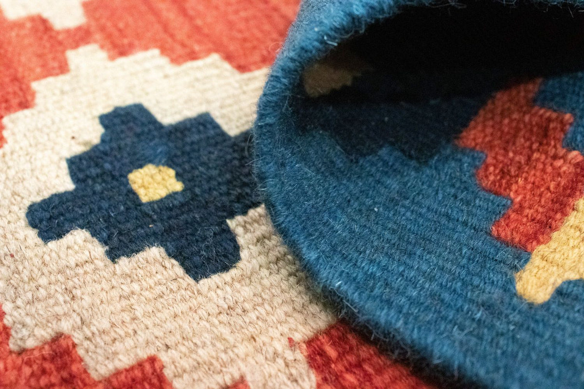 Kelim-tæppe - orientalsk - 87 x 62 cm - orange