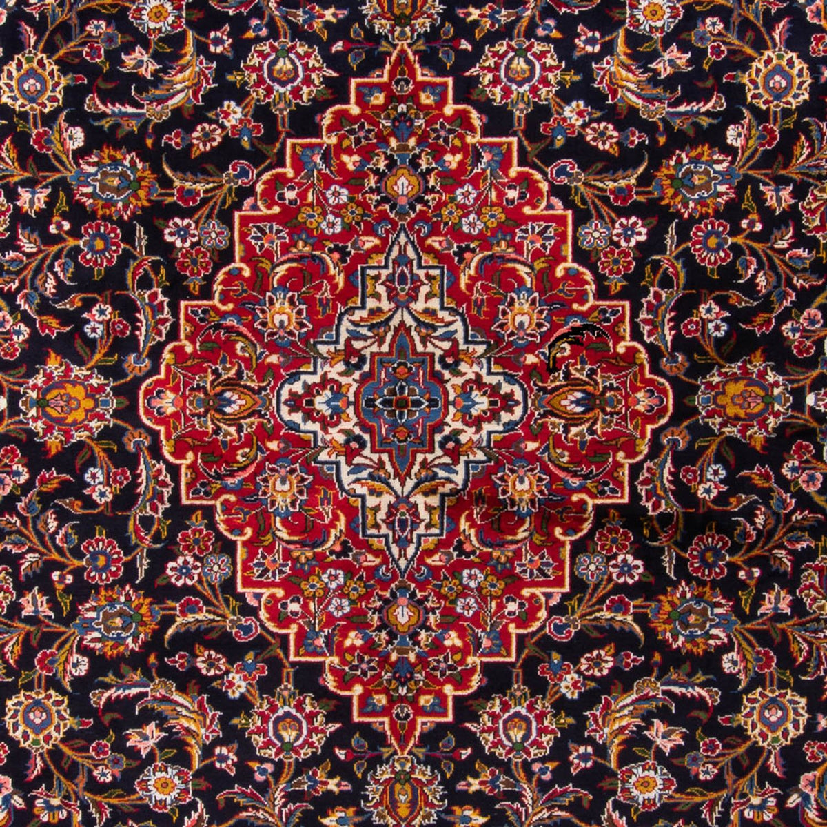 Persisk tæppe - Keshan - 425 x 318 cm - mørkeblå