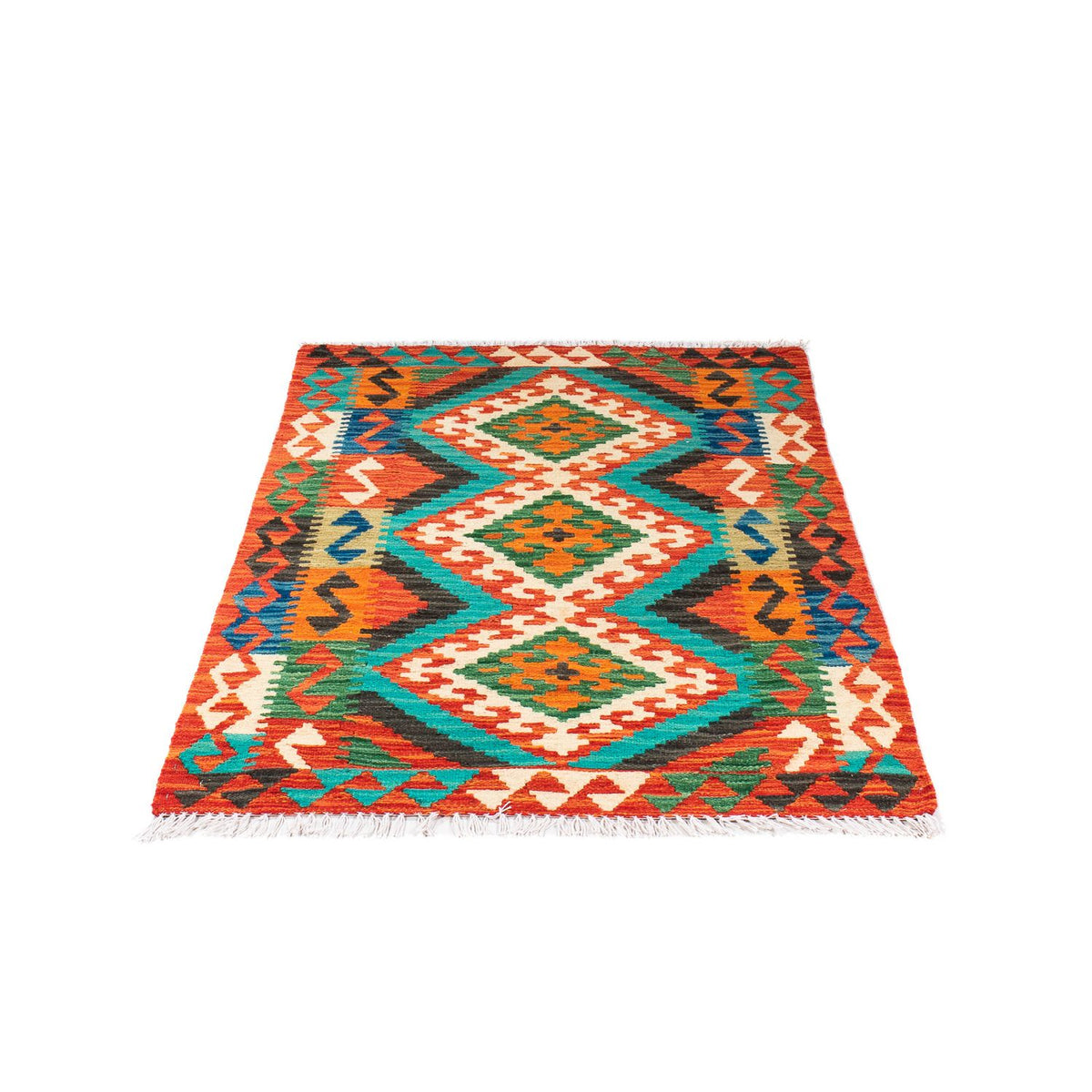 Kelim Carpet - Splash - 128 x 86 cm - rust