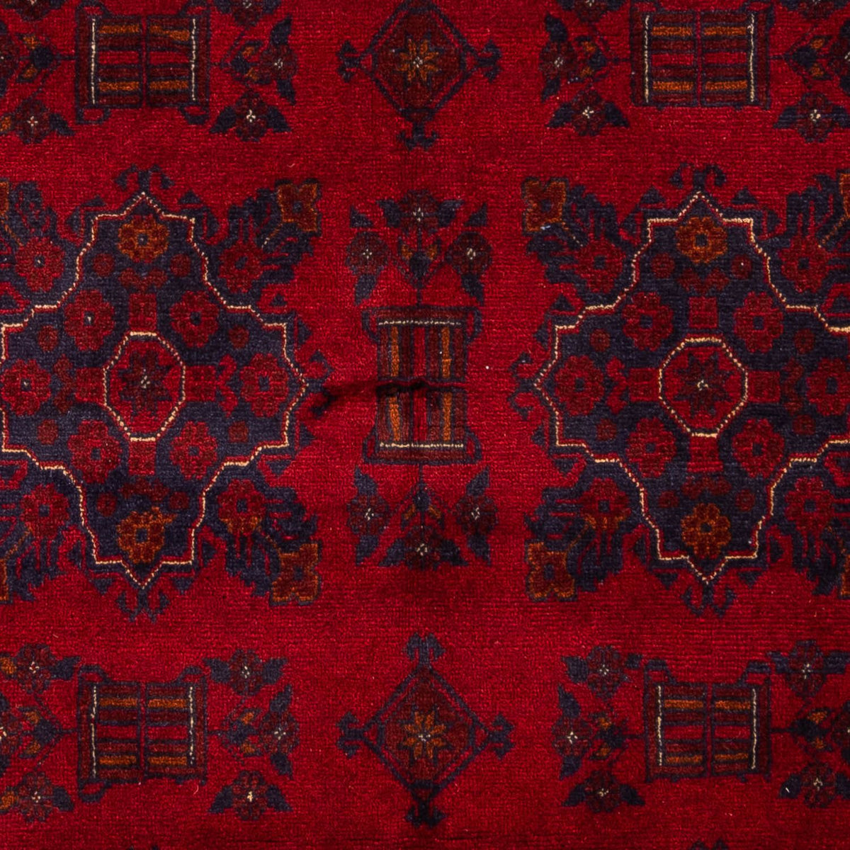 Afghansk tæppe - Kunduz - 219 x 126 cm - mørkerød