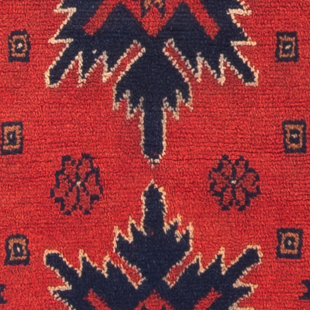 Afghansk tæppe - Kunduz - 98 x 49 cm - mørkerød