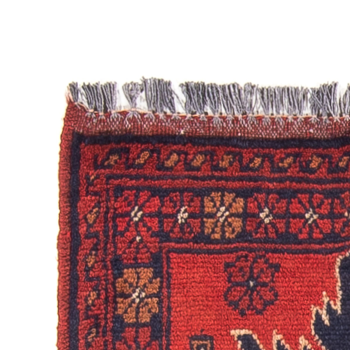 Afghansk tæppe - Kunduz - 98 x 49 cm - mørkerød