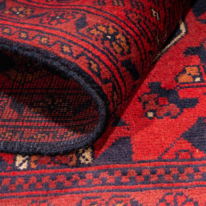 Afghansk tæppe - Kunduz - 146 x 102 cm - mørkerød