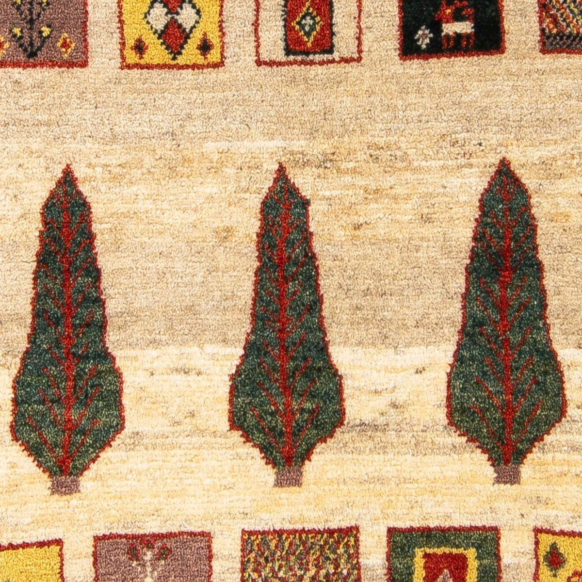 Gabbeh Tæppe - Loribaft Persisk - 150 x 106 cm - beige