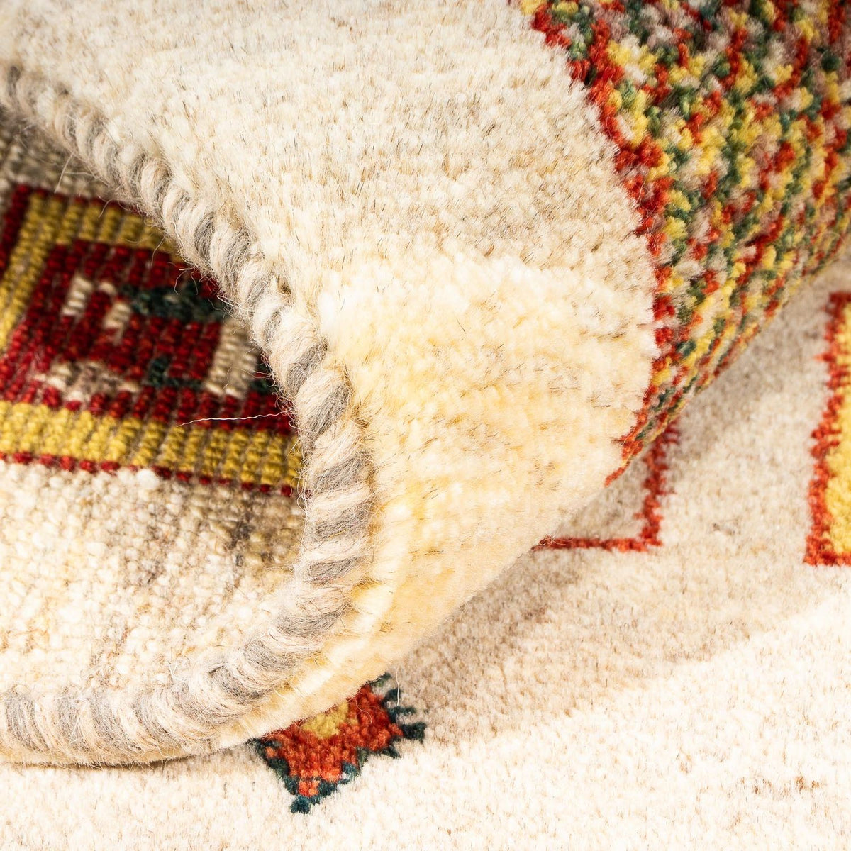 Gabbeh Tæppe - Loribaft Persisk - 150 x 106 cm - beige