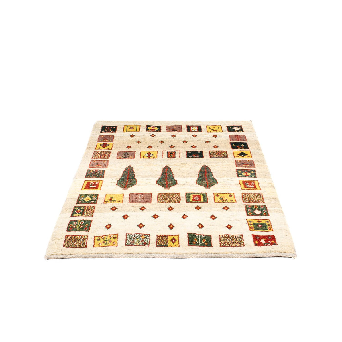 Gabbeh Tæppe - Loribaft Persisk - 150 x 106 cm - beige