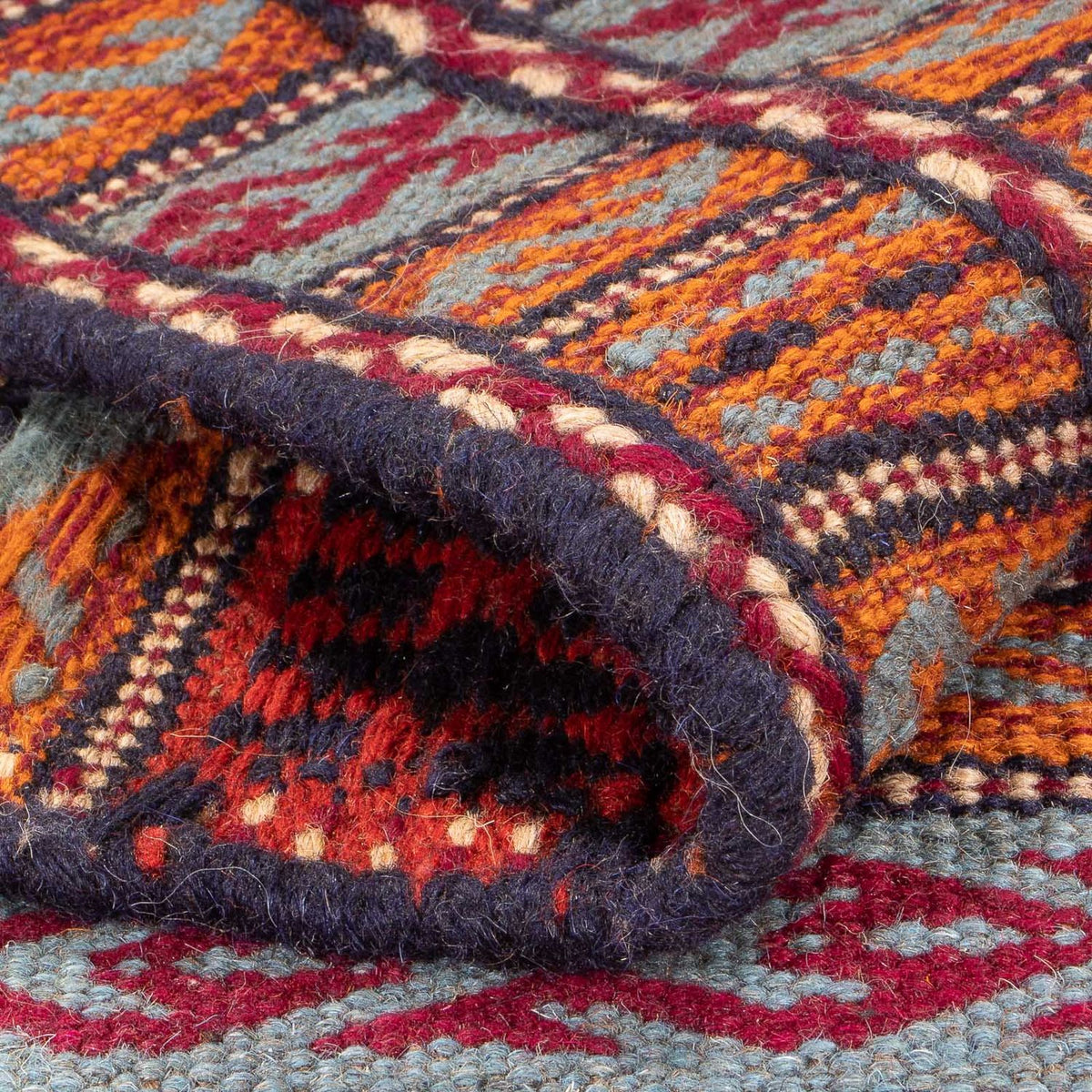 Kelim-tæppe - orientalsk - 123 x 80 cm - flerfarvet