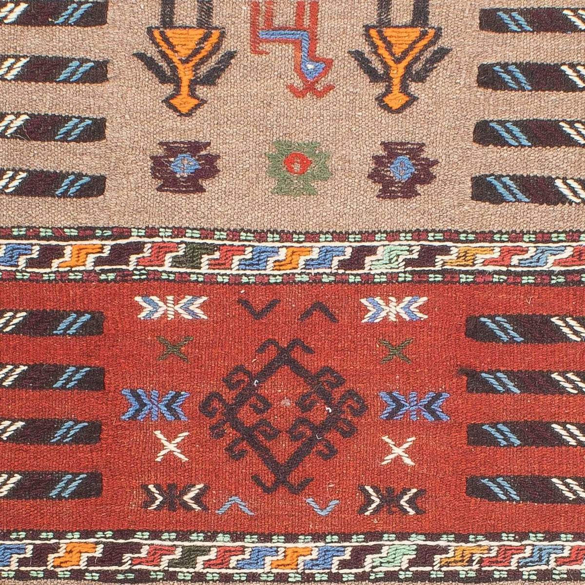 Løber Kelim-tæppe - orientalsk - 200 x 100 cm - flerfarvet