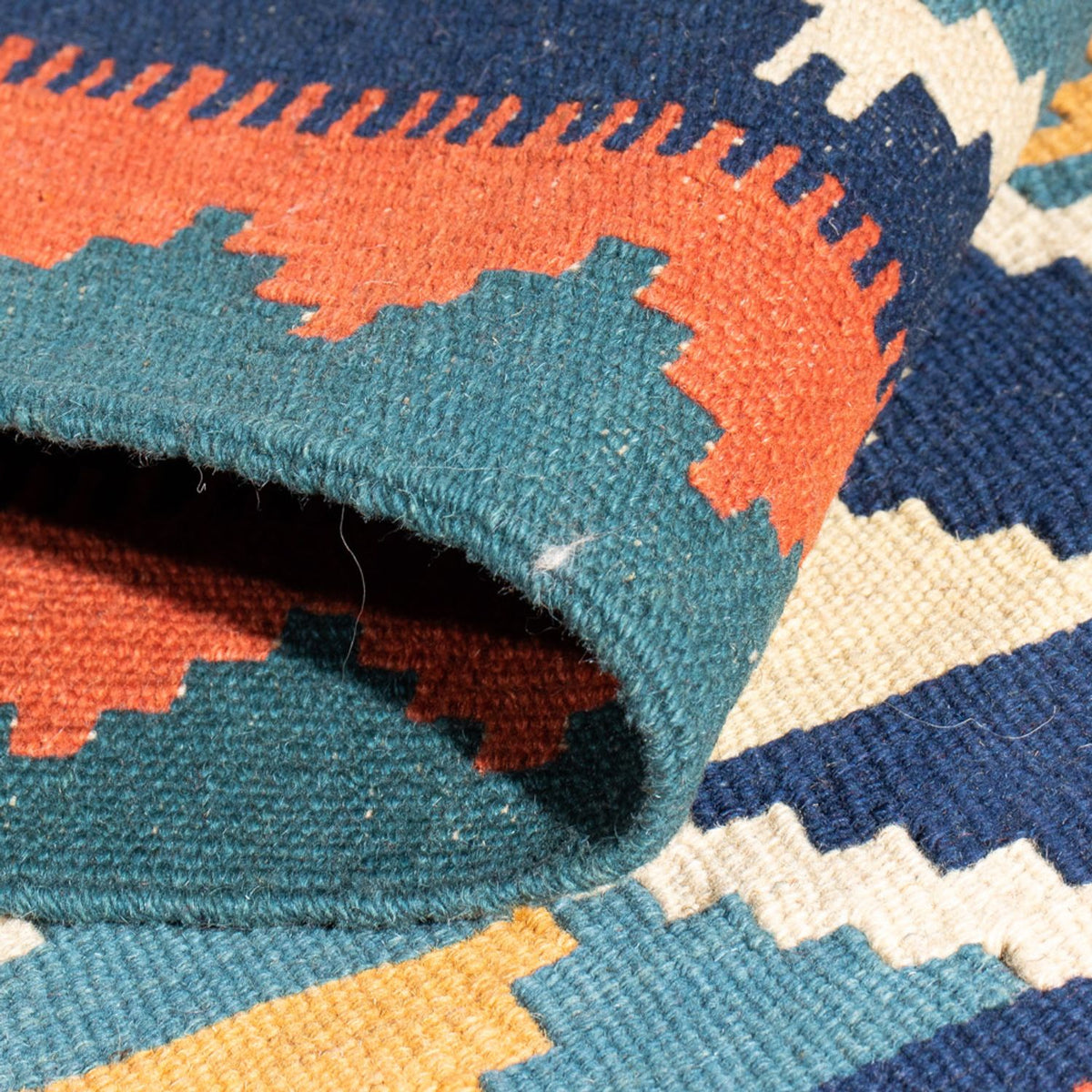 Kelim-tæppe - orientalsk - 87 x 57 cm - flerfarvet