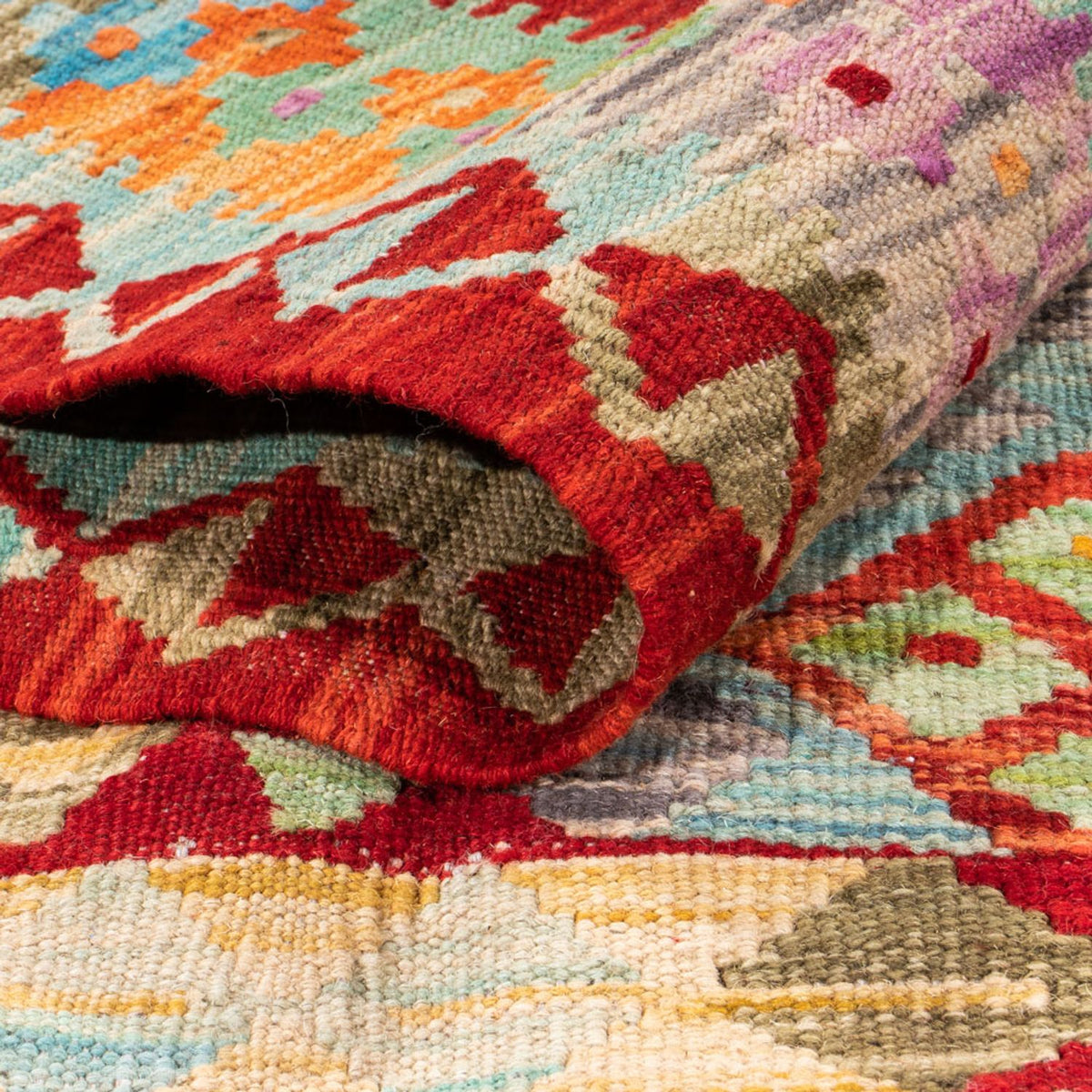 Kelim Carpet - Splash - 183 x 134 cm - flerfarvet