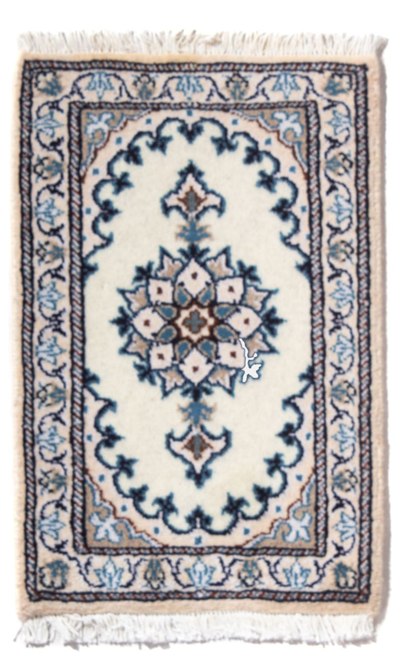 Persisk tæppe - Nain - 60 x 40 cm - creme