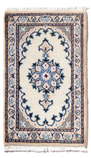 Persisk tæppe - Nain - 60 x 40 cm - creme