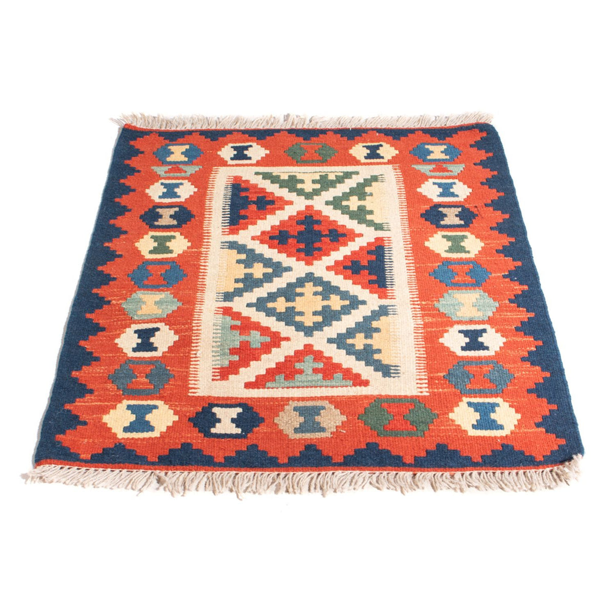 Kelim-tæppe - orientalsk - 94 x 70 cm - flerfarvet