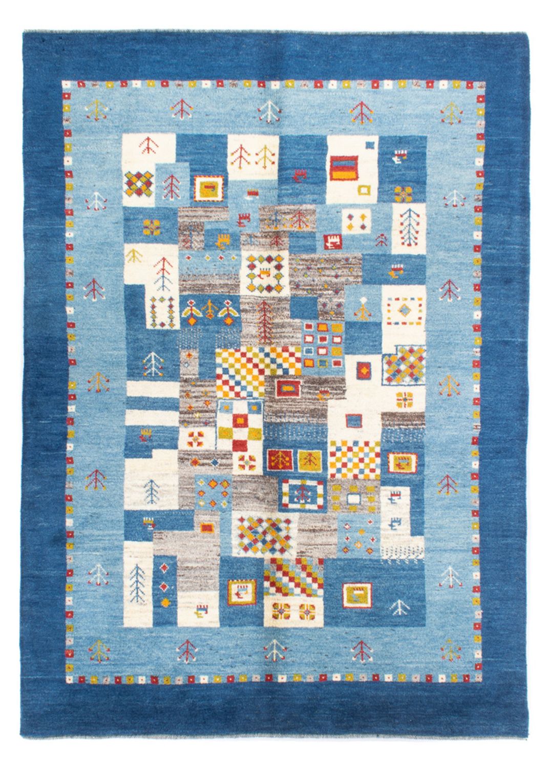 Gabbeh-tæppe - Persisk - 204 x 151 cm - blå