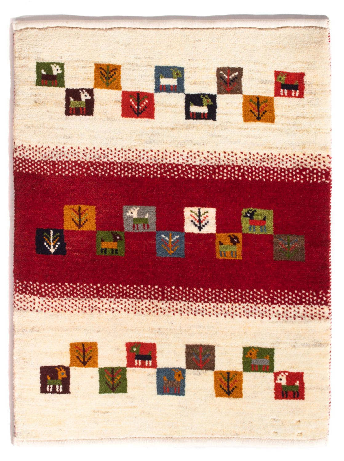 Gabbeh-tæppe - Persisk - 90 x 66 cm - flerfarvet